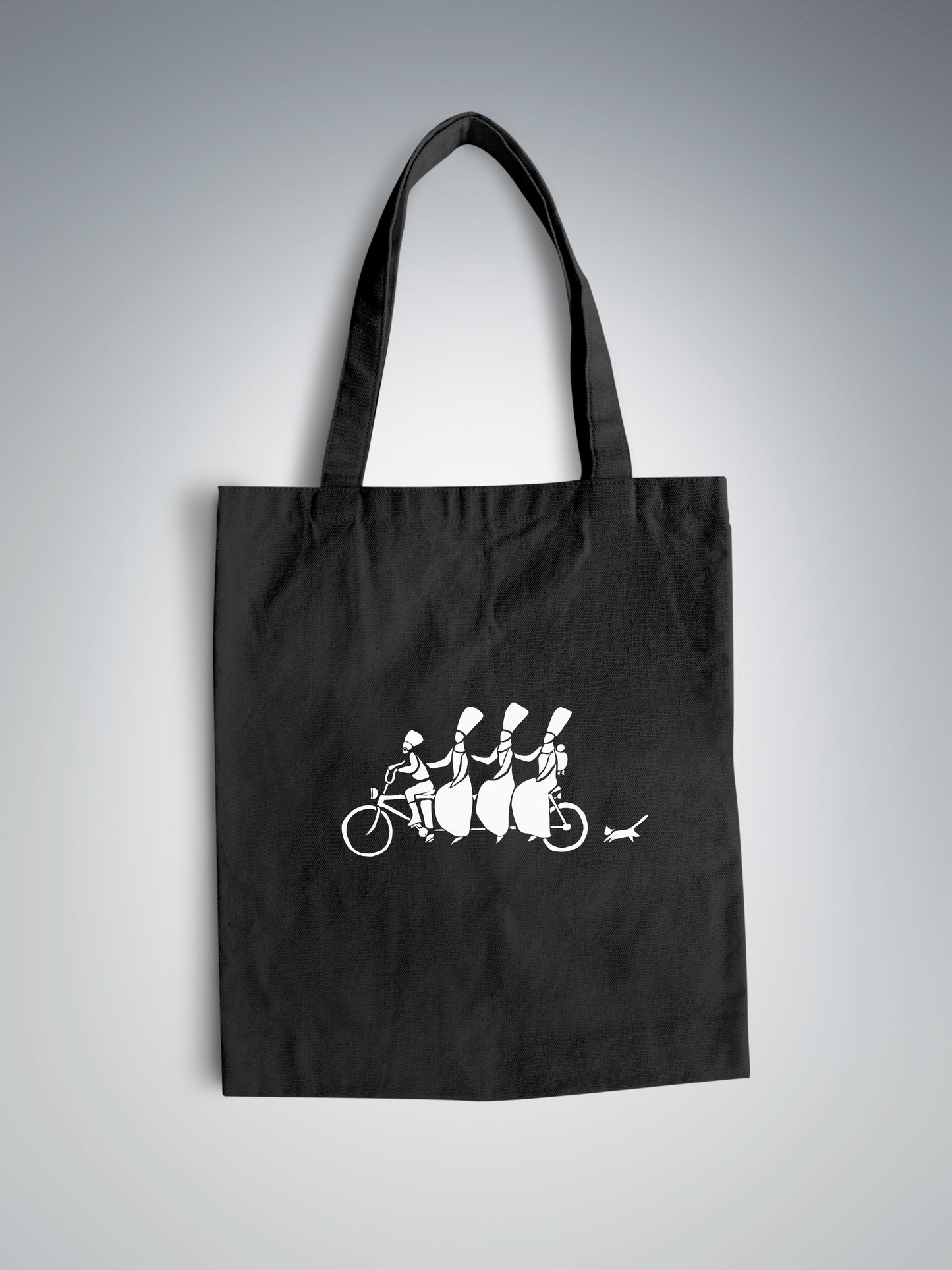 Eco-Bag with Pocket | Bicycle and cat