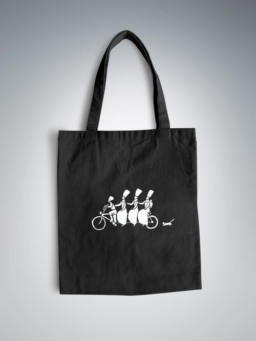 Eco-Bag with Pocket | Bicycle and cat